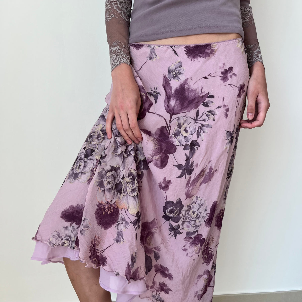 Silk Maxi Skirt - Size S