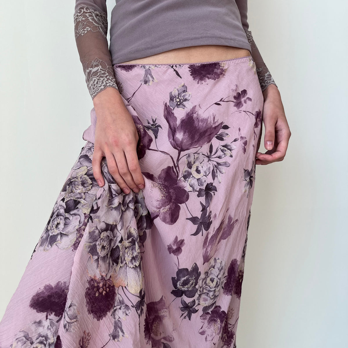 Silk Maxi Skirt - Size S