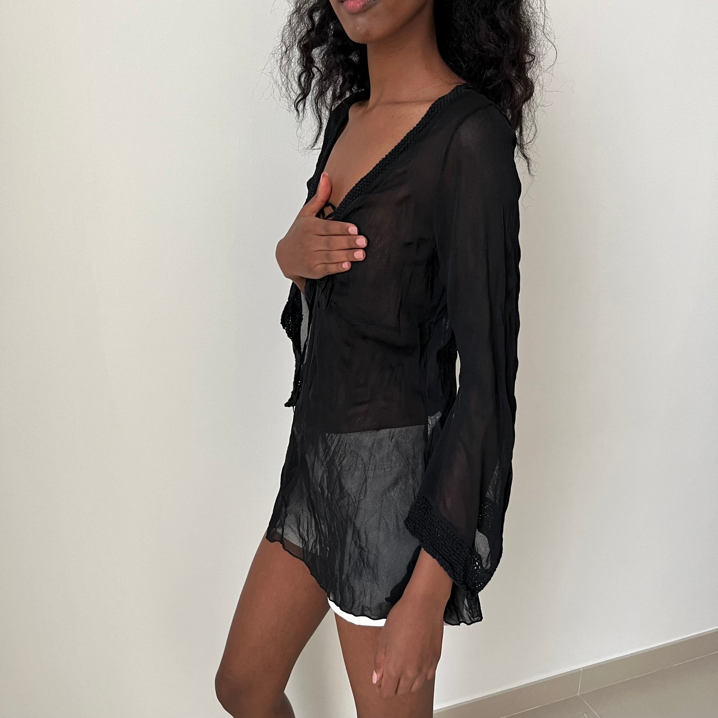 Mesh Long Sleeved Top - Size M