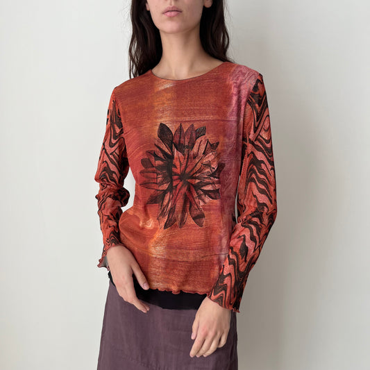 Mesh Long Sleeved Top - Size M/L