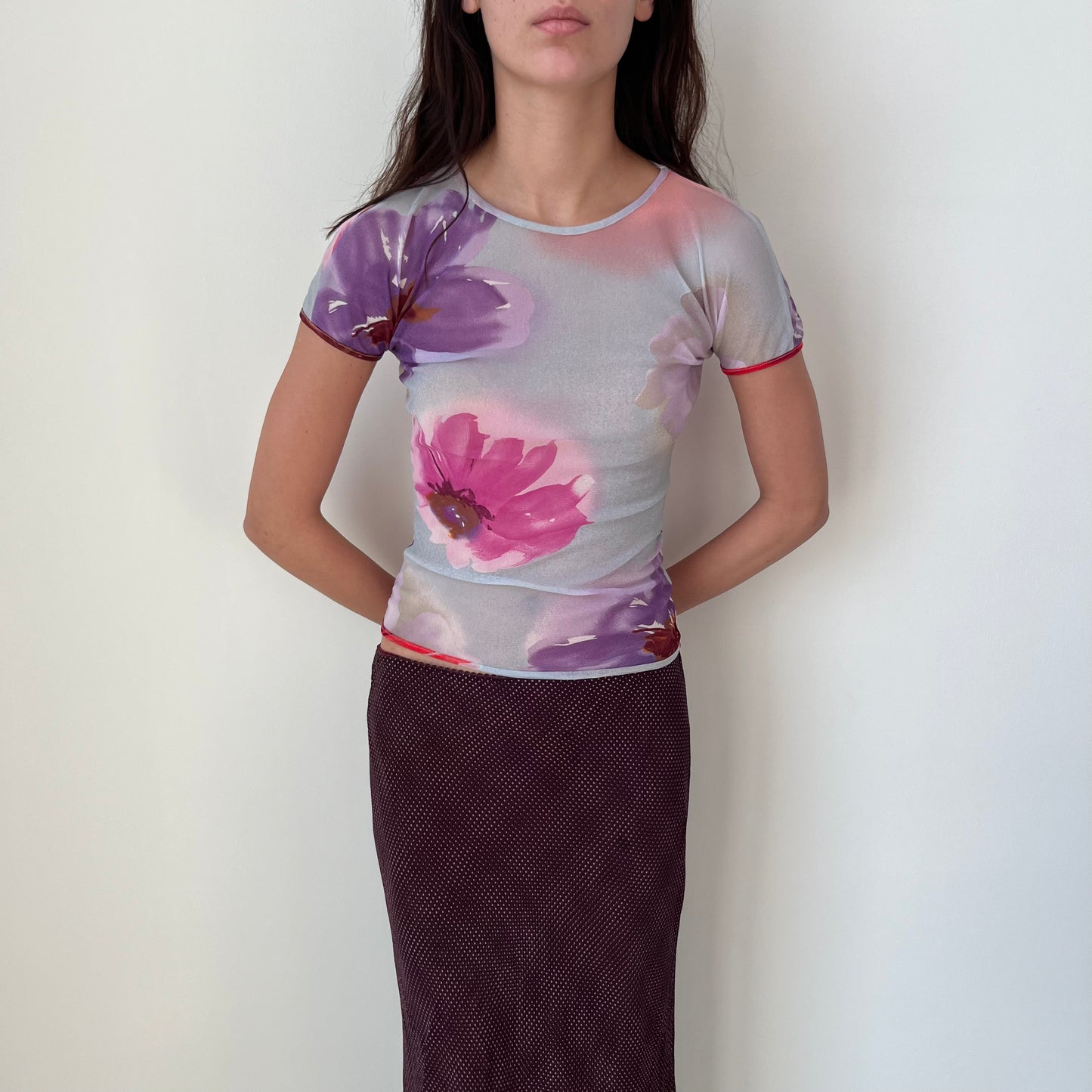 Mesh Short Sleeved Top - Size S