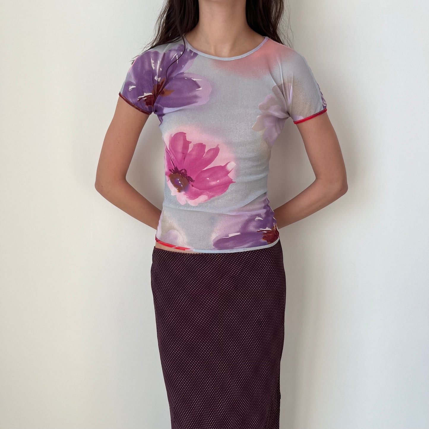 Mesh Short Sleeved Top - Size S