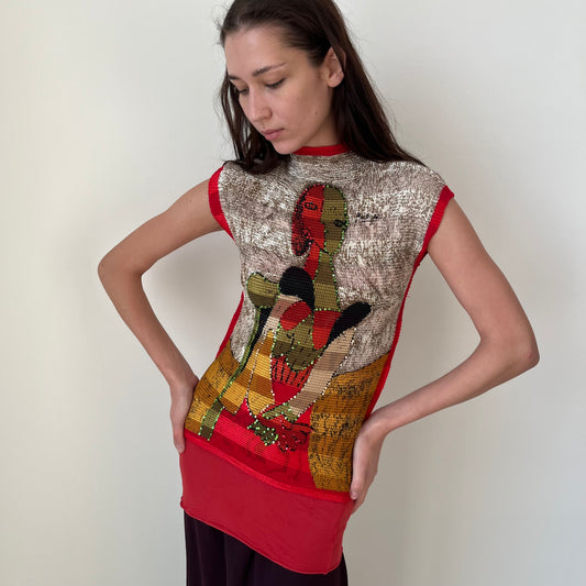Textured Sleeveless Top - Size S/M