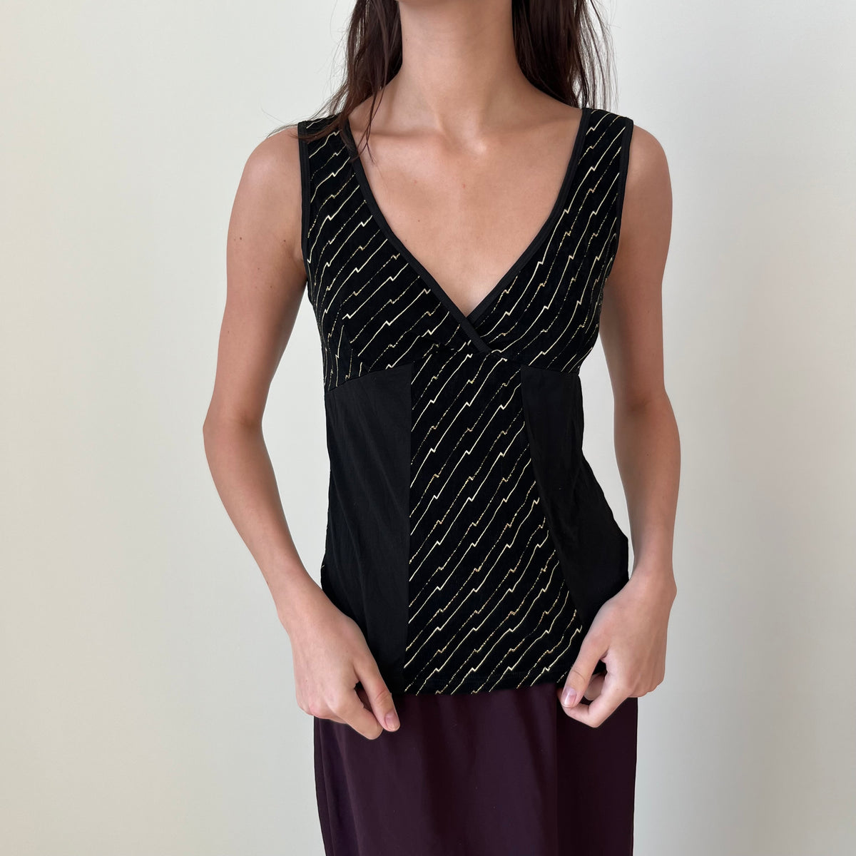 Slinky V Neck Top - Size S/M