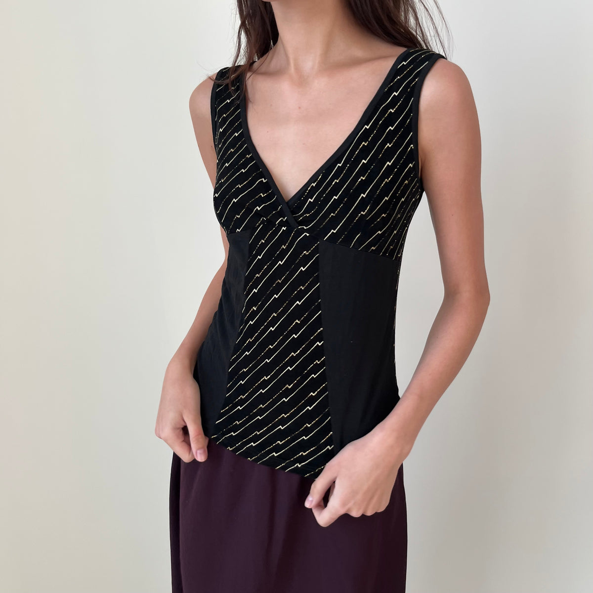 Slinky V Neck Top - Size S/M