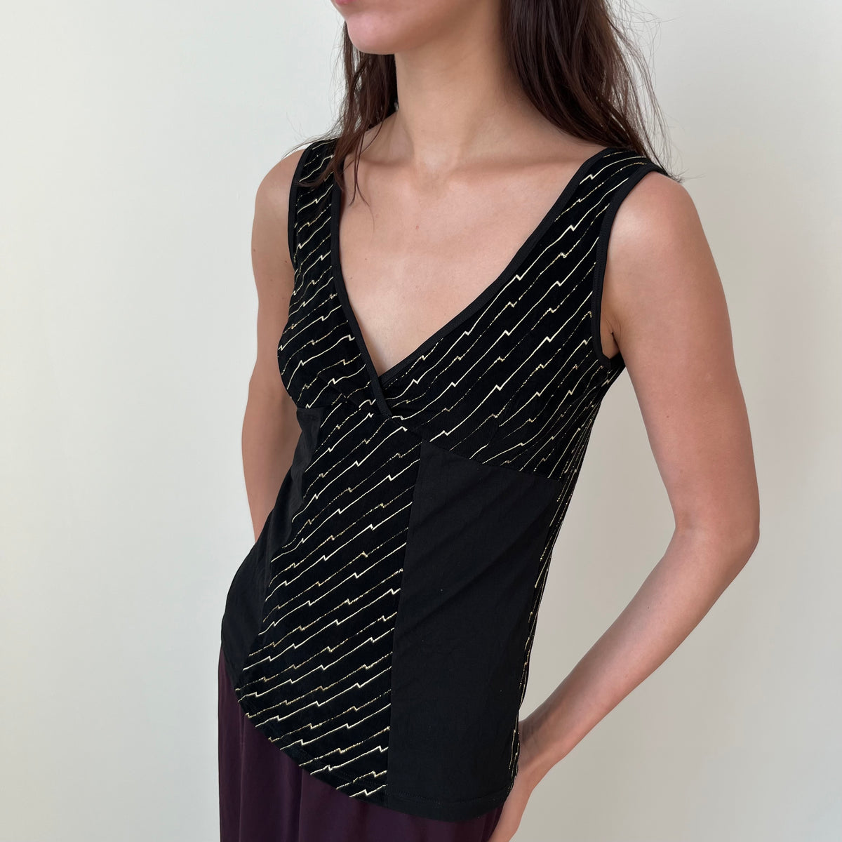 Slinky V Neck Top - Size S/M