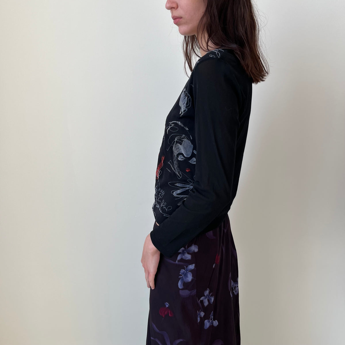 Long Sleeved Mesh Top - Size S/M